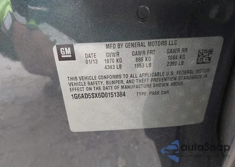 2013 Cadillac Ats Performance from USA, damaged, VIN 1G6AD5SX6D0151384